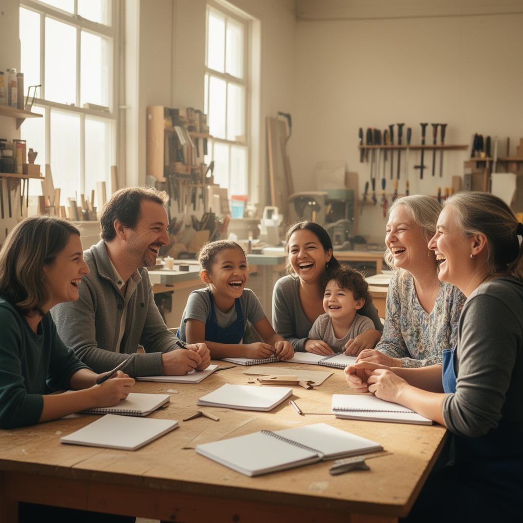 Familias en un taller de Contigo Celeste